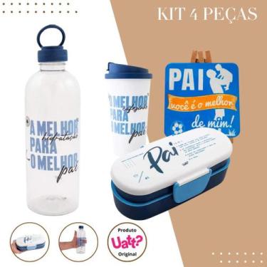 Imagem de Kit Garrafa 900ml + Copo Viagem Style 500ml + Marmita Fit Duo Especial