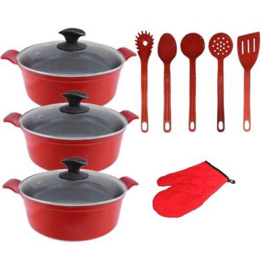 Imagem de Jogo de Panelas Vermelho Cerâmica Talher Javali AAL 26A30