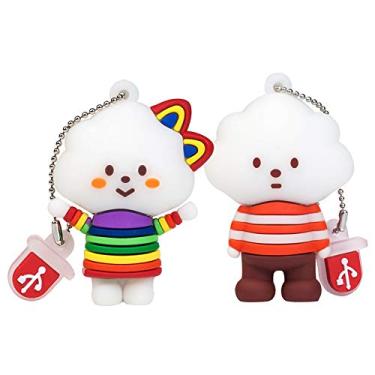Imagem de Pen Drive USB 2.0 Leizhan bonito USB 2.0 Pendrive para professores, estudantes, família e amigos (32 GB, brinquedos arco-íris)