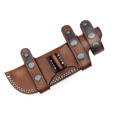 Imagem de Ottoza Bainha de couro de grão superior para facas de lâmina fixa, suporte de coldre de couro para mão direita, bainha horizontal para cinto nº: 2