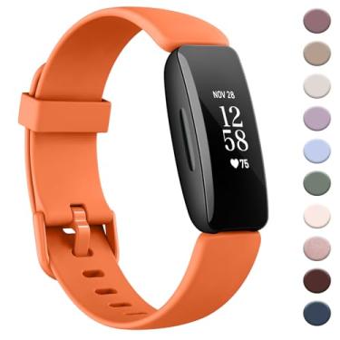 Imagem de AK Pulseira compatível com Fitbit Inspire 2 para mulheres e homens, pulseiras esportivas de substituição ajustáveis para Fitbit Inspire 2 / Ace 3 (laranja)