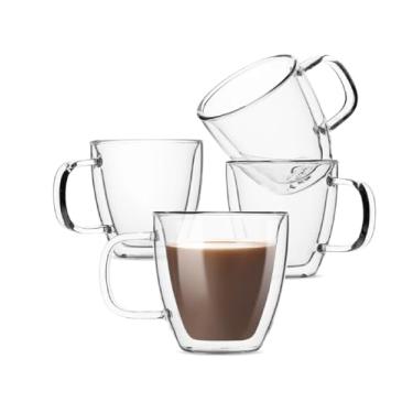 Imagem de BTaT- Xícaras de café expresso, xícaras de café expresso, conjunto de 4 (142 g, 150 ml), canecas de café de vidro, copos de vidro de parede dupla, xícaras de cappuccino, xícaras de latte, caneca com