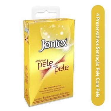 Imagem de 4 Preservativos camisinha Lubrificado Jontex Sensação Pele Com Pele, 4