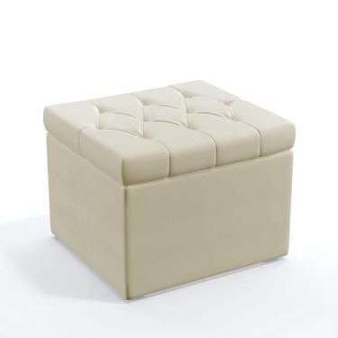 Imagem de Puff Estofado Decorativo Quasar com Capitonê para Sala de Estar Sued B