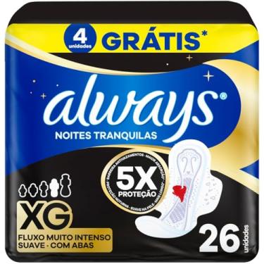 Imagem de Always Noites Tranquilas Suave, Absorvente Tamanho XG, 26 Unidades