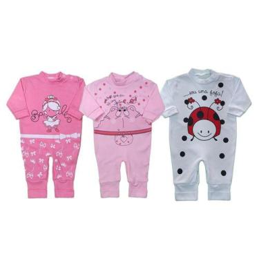 Imagem de Kit 3 Macacão Bebê Suedine Taylor Estampado Menino e Menina - Koala Ba