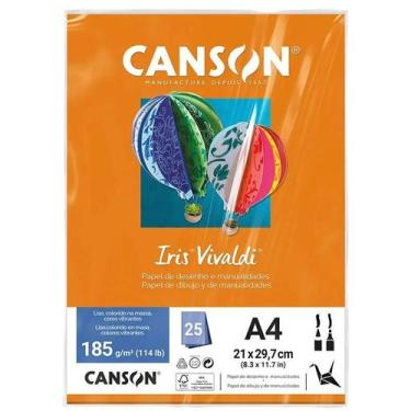 Imagem de Papel A4 185g Canson iris vivaldi cenoura com 25 folhas