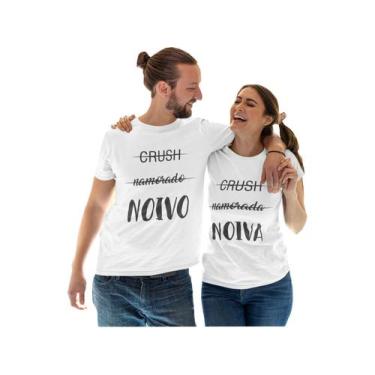 Imagem de Camiseta Dia dos Namorados Divertida Frase Divertida Casal Branca - De