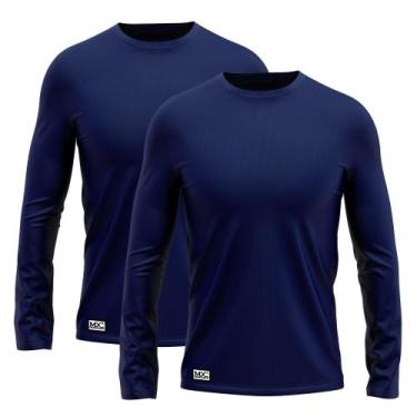 Imagem de Kit 2 Camiseta Masculina Proteção UV 50+ Térmica Segunda Pele Várias C