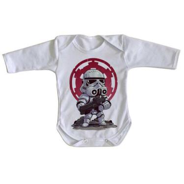 Imagem de body nenê criança roupa bebê manga longa Stormtrooper Star Wars  - Emp