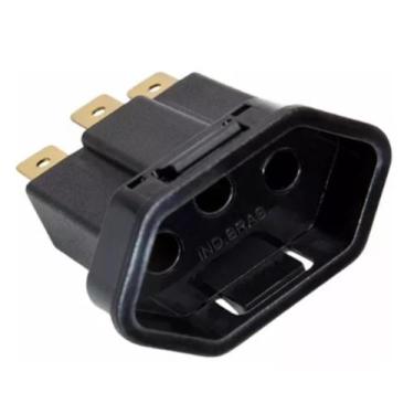 Imagem de Kit 10 Tomada Fernik Fêmea Painel Embutir 3 Pinos 10a Preto