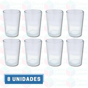 Imagem de Conjunto de 8 Copos Transparentes de Vidro 200ML Para Suco - PRATICASA