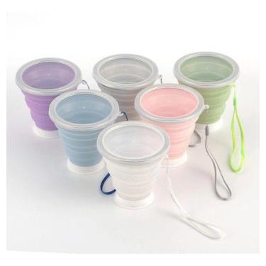 Imagem de 10 Copo Silicone Dobrável Reutilizável Ecológico 320ml - Não Informada