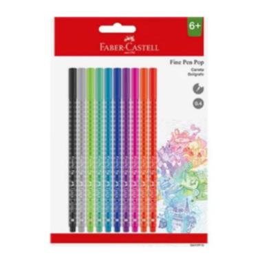 Imagem de Caneta Hidrográfica Fine Pen Pop Color 0.4 Com 10 Faber Castell