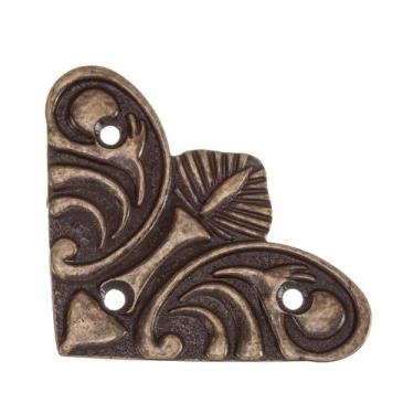 Imagem de Cantoneira Grande Mariposa 4 Peças Metal Decoração Caixas Mdf Artesana