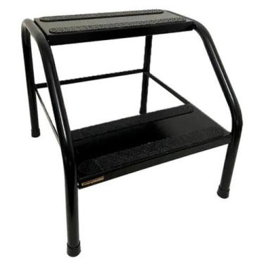 Imagem de Escada Maca Escadinha 2 Degrau Estética  - Aço - VAGALUMY, Preto