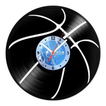 Imagem de Relógio De Parede Disco Vinil Esportes - Bola de Basquete - VES-034 - 
