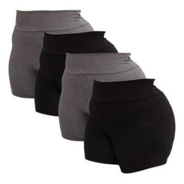 Imagem de Kit 4 Short Plus Size Fitness Curto Cintura Alta Reforçado - Rivas, Pr