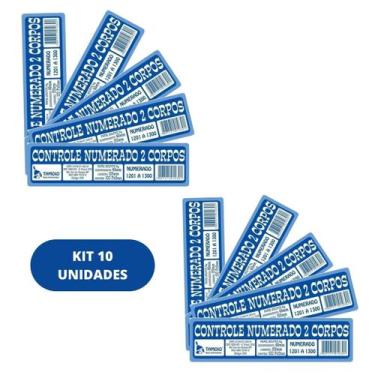 Imagem de Comanda Fichinha Numerada Controle 2 Corpos Bloco Kit C/10 - Tamoio