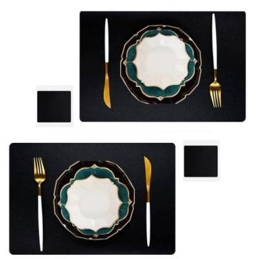 Imagem de 12 Jogo Americano COURO  Impermeável Limpa Facil para MESA - GENERTOY,