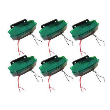 Imagem de 6 Sinaleira Lanterna Lateral Led Peixinho Caminhão Carreta Com Vigia V