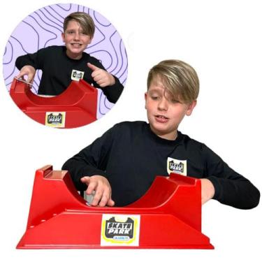 Imagem de Pista Skate De Dedo Half Radical Skatinho Manobras Vermelho Glasslite