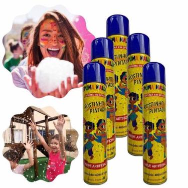 Imagem de Spray Lança Espuma Alegria 5 Latas Neve Artificial Carnaval - Rostinho