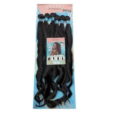 Imagem de Cabelo Cherey Bio Fibra Liso Ondulado Perla 6x 60cm 300g, Castanho Cla