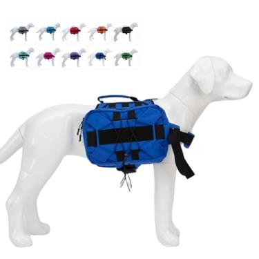 Imagem de Mochila grande para cães, bolsa de sela para cães ao ar livre, com bolsos laterais para cães pequenos, médios e grandes, mochila tática ajustável para caminhadas, viagens, acampamento, treinamento,