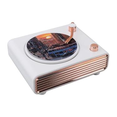 Imagem de Alto-falante retrô, Som Surround 360°, Design de Plataforma Giratória Vintage Com Ajuste de Volume de Botão Infinito