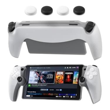 Imagem de HYPERCASE Capa transparente para PlayStation Portal Remote Player, capa protetora de silicone antiderrapante para console PS Portal com 4 tampas Thump Caps, design anti-impressão digital resistente a
