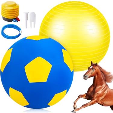 Imagem de VercanMonth Bola de pastoreio gigante com capa de bola anti-explosão, por favor, assista ao videocassete para inflar brinquedos de cavalo para cavalos para brincar de entretenimento, bomba incluída