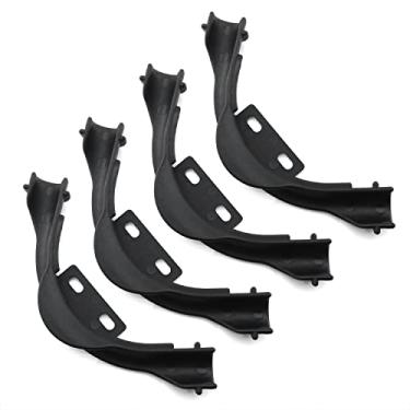 Imagem de DGHAOP Suporte de dobra de tubo PEX de 4 peças de plástico preto de 3/10.2 cm com aba/orelha de prego