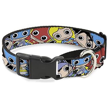 Imagem de Buckle-Down Coleira de cachorro com logotipo do Esquadrão Suicida e preto e branco 45 a 81 cm 3,8 cm de largura