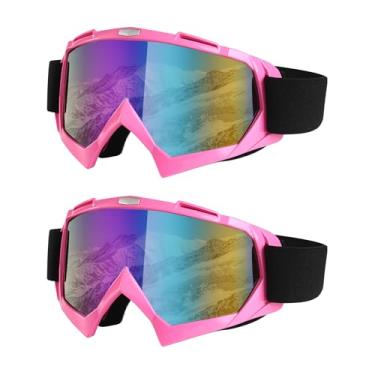Imagem de LJDJ Óculos de esqui, pacote com 2 – Óculos de proteção UV 400 ajustáveis para motocicleta, esportes ao ar livre, óculos de sol táticos à prova de poeira para crianças, meninos e meninas, jovens,