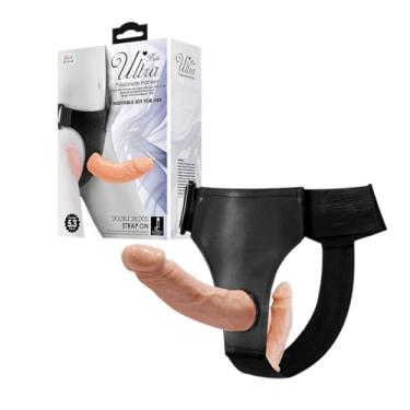 Imagem de Cinta Peninada Dupla Penetração Inversão Casal Strapon Dupla Penetração Ultra Passionate Harness Baile 13,5cm x 3,5cm Regulável