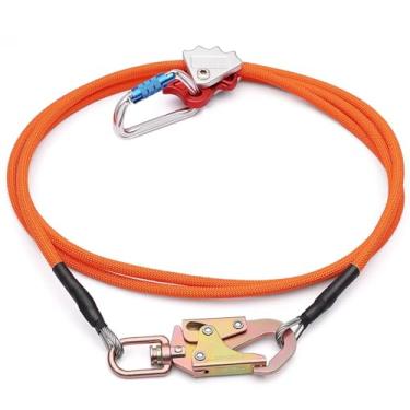 Imagem de Flip Line - Kit de flipline para escalada em árvores, kit de flipline de núcleo de arame de 1,27 cm x 3,7 m com ajustador de mosquetão de trava tripla, cordão de escalada para arborista, escaladores
