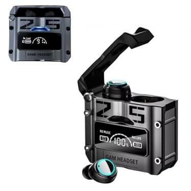 Imagem de Fone de Ouvido Intra Auricular Bluetooth com Case Digital, Bateria 45 mAh, Prata/Chumbo (Chumbo)