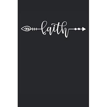 Imagem de Faith Letter Print Kreuz Pfeil Vertrauen Jesus Religion Glaube: NOTIZBUCH - Lustiges Faith Beten Hoffnung Kirche Design, Retro Geschenkidee - A5 (6x9) ... Sketch, Planer, Geburtstag, Gedanken, Idee