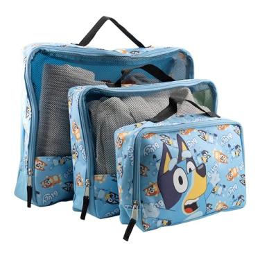 Imagem de Fast Forward Conjunto de 3 peças de cubo de embalagem Bluey | Acessórios de viagem Bluey & Bingo | Organizador de bagagem para crianças | Cubos de embalagem de poliéster que economizam espaço