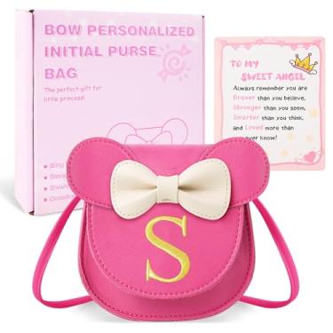 Imagem de izuzta Bolsa infantil para meninas 1 2 3 4 5 6 7 8 9 anos presente de aniversário linda mini bolsa de mouse bolsa transversal, Bolsa pequena/rosa/letra glod, S, P