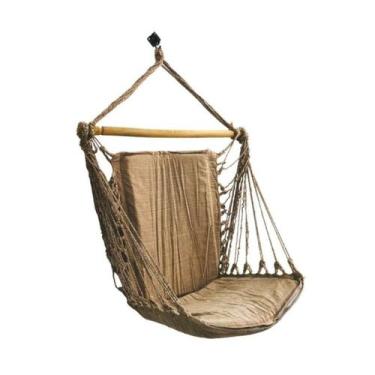 Imagem de Rede Suspensa Cadeira De Balanço De Varanda e Jardim Resistente em Alg