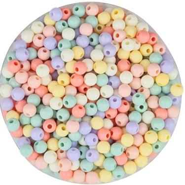 Imagem de Miçangas Opacas 08mm e 06mm 50un Colorida Candy  Para Pulseiras Passan