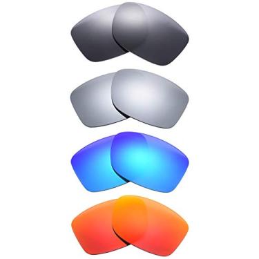 Imagem de NicelyFit 4 pares de lentes polarizadas de reposição para óculos de sol Oakley Jupiter Squared Armação de vidro