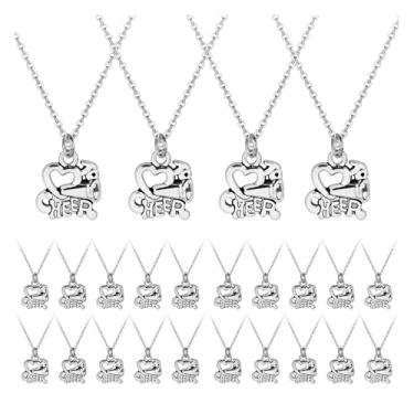 Imagem de Framendino, Pacote com 24 colares de líder de torcida para mulheres, joias esportivas, acessórios de fantasia, 24 Pack, Metal, Sem Pedra Preciosa