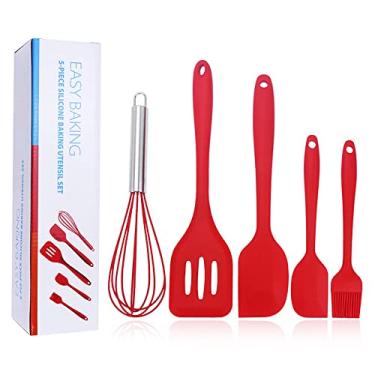 Imagem de Conjunto de utensílios de cozinha infantis - 5 peças de utensílios de cozinha infantis - Conjunto seguro para assar crianças - Suprimentos de chef infantil de grau alimentício - Kit de panelas de