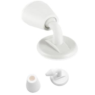 Imagem de Trava Porta Segurador Fixador Adesivo Rodapé Parede (Branco)