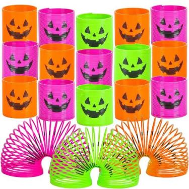 Imagem de Conjunto de 48 Molas para Artesanato Infantil - Abóboras Jack-O-Lanter