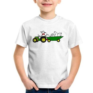 Imagem de Camiseta Infantil Fazendeiro - Foca na Moda, Branco, 12