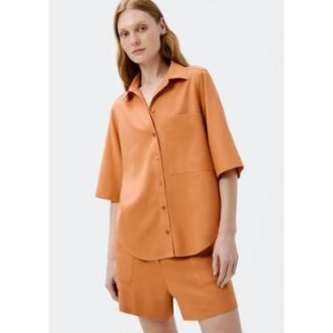 Imagem de Camisa Hering Ampla Manga 3/4 Feminina-Feminino